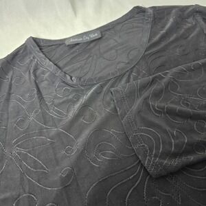 American City Wear Womens Black Shirt 3/4 Sleeve